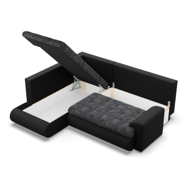 FORESTA LO Corner Sofa, Side - LEFT, Color - ASH + BLACK FORESTA LO Corner Sofa, Side - LEFT, Color - ASH + BLACK