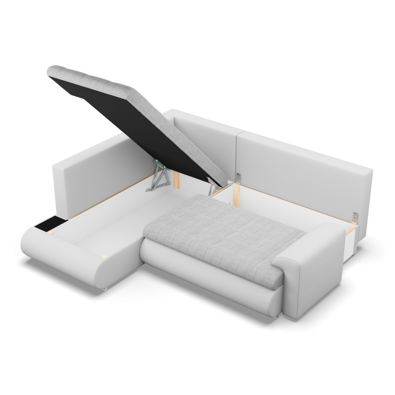 Ecksofa FORESTA LO, Seite - LINKS, Farbe - GRAU + WEISS Ecksofa FORESTA LO, Seite - LINKS, Farbe - GRAU + WEISS