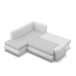 Ecksofa FORESTA LO, Seite - LINKS, Farbe - GRAU + WEISS Ecksofa FORESTA LO, Seite - LINKS, Farbe - GRAU + WEISS
