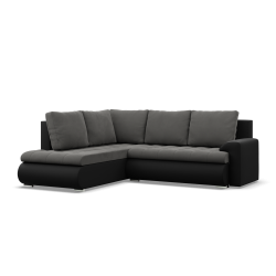FORESTA LO Corner Sofa, Side - LEFT, Color - DARK GRAY + BLACK