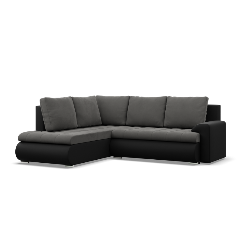 Ecksofa FORESTA LO, Seite - LINKS, Farbe - DUNKELGRAU + SCHWARZ Ecksofa FORESTA LO, Seite - LINKS, Farbe - DUNKELGRAU + SCHWARZ