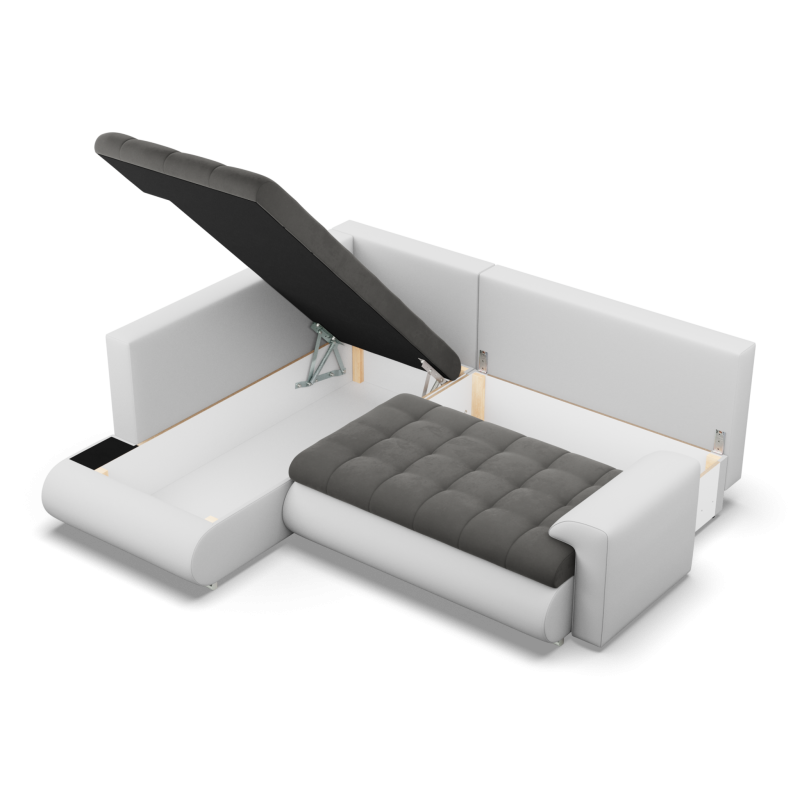 FORESTA LO Corner Sofa, Side - LEFT, Color - DARK GRAY + WHITE FORESTA LO Corner Sofa, Side - LEFT, Color - DARK GRAY + WHITE