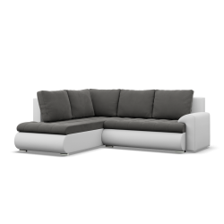 Ecksofa FORESTA LO, Seite - LINKS, Farbe - DUNKELGRAU + WEISS Ecksofa FORESTA LO, Seite - LINKS, Farbe - DUNKELGRAU + WEISS