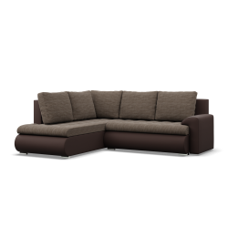 FORESTA LO Corner Sofa, Side - LEFT, Color - BROWN + CAPPUCCINO