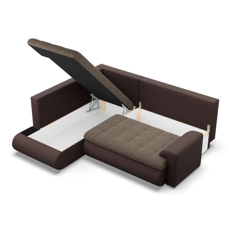 FORESTA LO Corner Sofa, Side - LEFT, Color - BROWN + CAPPUCCINO FORESTA LO Corner Sofa, Side - LEFT, Color - BROWN + CAPPUCCINO