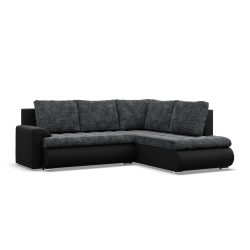 FORESTA LO Corner Sofa, Side - RIGHT, Color - ASH + BLACK