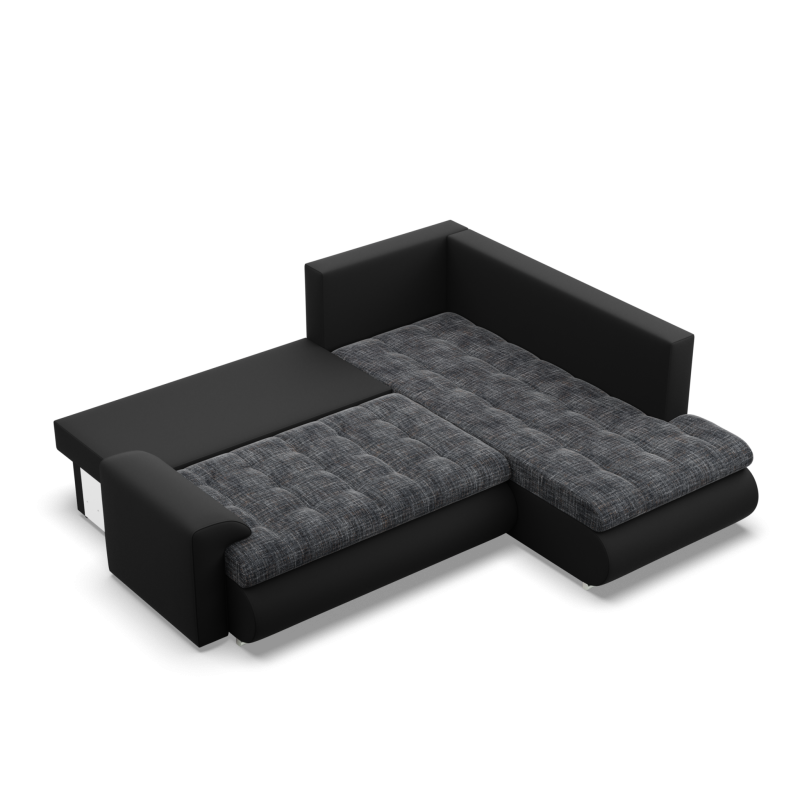 Ecksofa FORESTA LO, Seite - RECHTS, Farbe - GRAU + SCHWARZ Ecksofa FORESTA LO, Seite - RECHTS, Farbe - GRAU + SCHWARZ