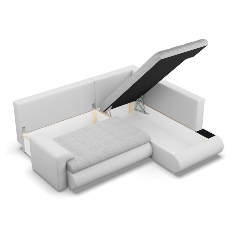 FORESTA LO Corner Sofa, Side - RIGHT, Color - GRAY + WHITE FORESTA LO Corner Sofa, Side - RIGHT, Color - GRAY + WHITE