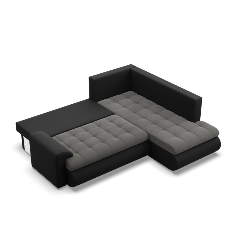 Ecksofa FORESTA LO, Seite - RECHTS, Farbe - DUNKELGRAU + SCHWARZ Ecksofa FORESTA LO, Seite - RECHTS, Farbe - DUNKELGRAU + SCHWARZ