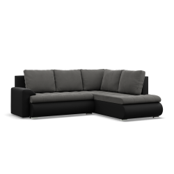 FORESTA LO Corner Sofa, Side - RIGHT, Color - DARK GRAY + BLACK