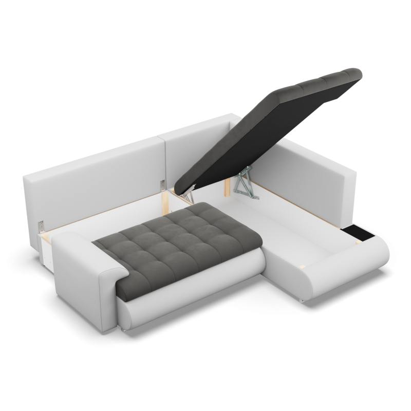 FORESTA LO Corner Sofa, Side - RIGHT, Color - DARK GRAY + WHITE FORESTA LO Corner Sofa, Side - RIGHT, Color - DARK GRAY + WHITE