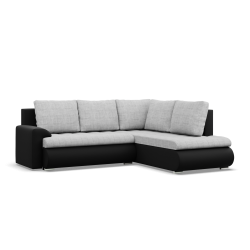 FORESTA LO Corner Sofa, Side - RIGHT, Color - GRAY + BLACK