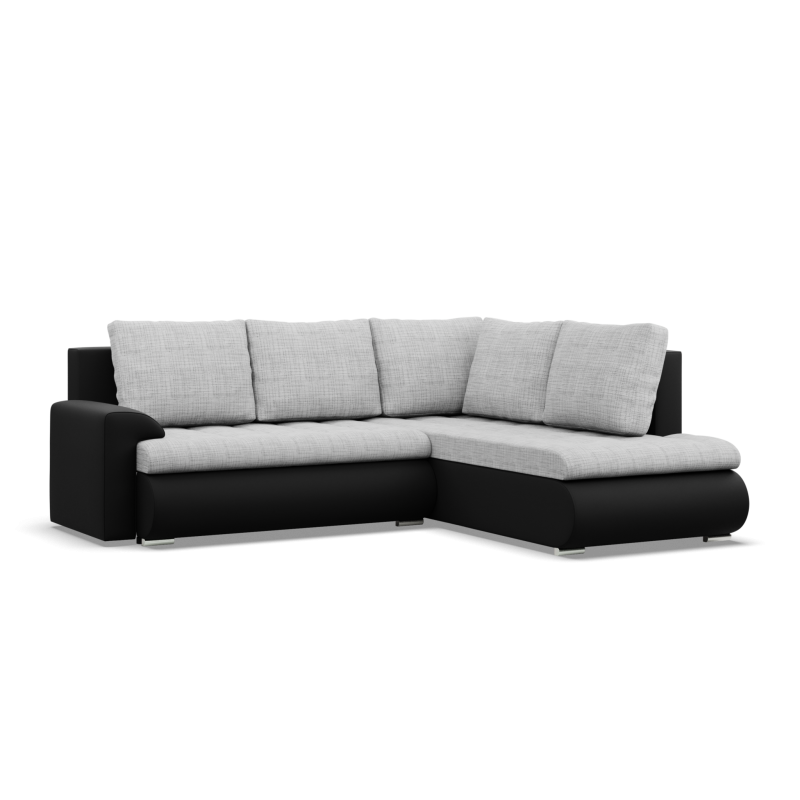 FORESTA LO Corner Sofa, Side - RIGHT, Color - GRAY + BLACK FORESTA LO Corner Sofa, Side - RIGHT, Color - GRAY + BLACK