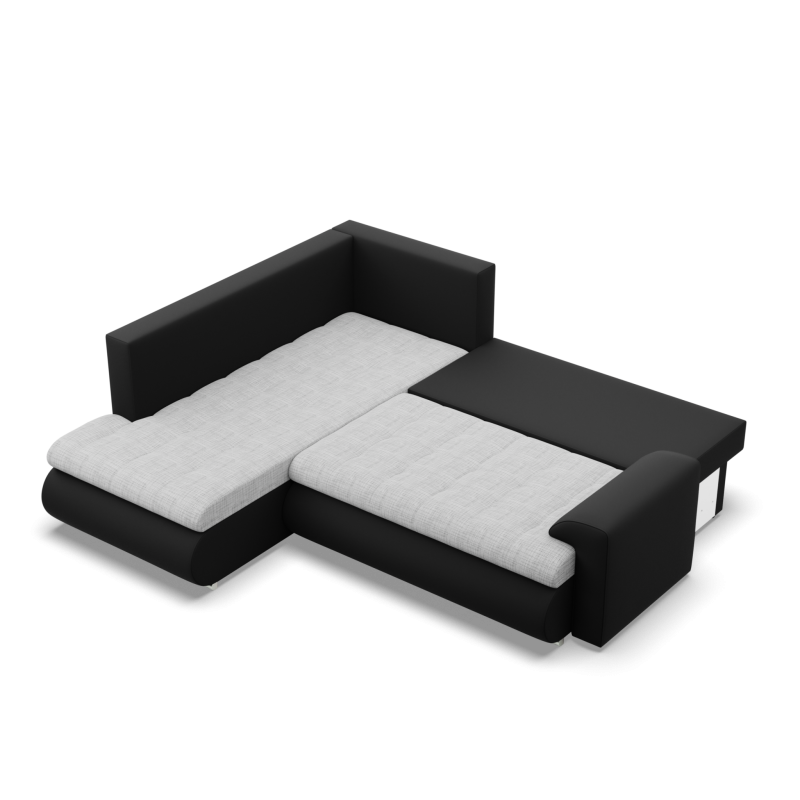 FORESTA LO Corner Sofa, Side - RIGHT, Color - GRAY + BLACK FORESTA LO Corner Sofa, Side - RIGHT, Color - GRAY + BLACK