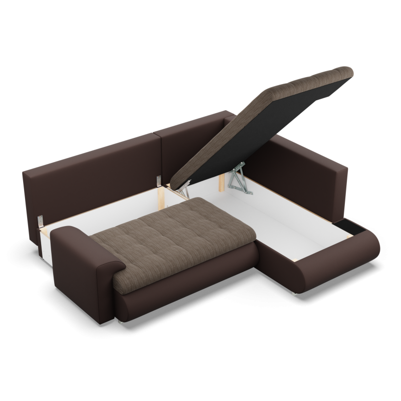 FORESTA LO Corner Sofa, Side - RIGHT, Color - BROWN + CAPPUCCINO FORESTA LO Corner Sofa, Side - RIGHT, Color - BROWN + CAPPUCCINO