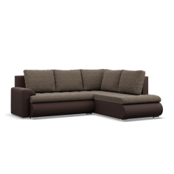 FORESTA LO Corner Sofa, Side - RIGHT, Color - BROWN + CAPPUCCINO