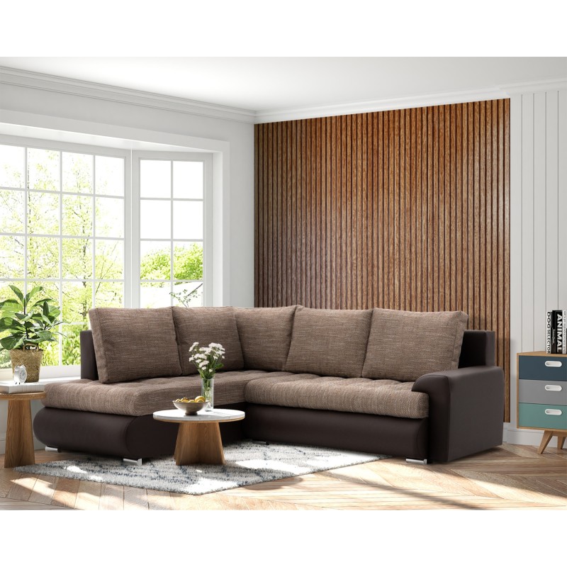 FORESTA LO Corner Sofa, Side - RIGHT, Color - BROWN + CAPPUCCINO FORESTA LO Corner Sofa, Side - RIGHT, Color - BROWN + CAPPUCCINO