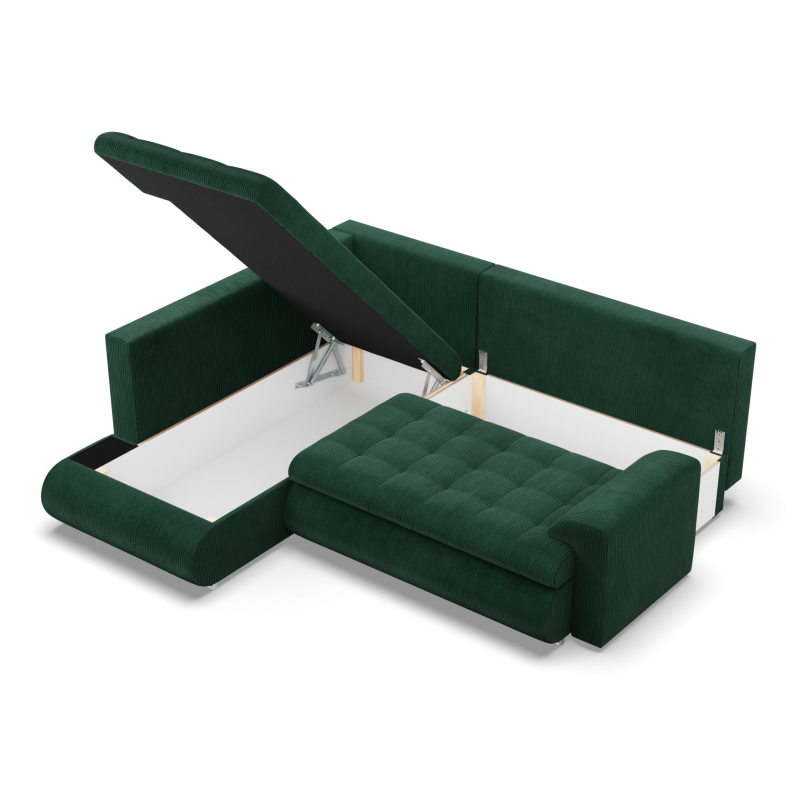 FORESTA LO Poso Corner Sofa, Side - LEFT, Color - BOTTLE GREEN FORESTA LO Poso Corner Sofa, Side - LEFT, Color - BOTTLE GREEN
