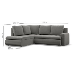 FORESTA LO Poso Corner Sofa, Side - LEFT, Color - DARK GRAY FORESTA LO Poso Corner Sofa, Side - LEFT, Color - DARK GRAY