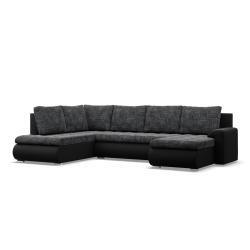 FORESTA ULO Corner Sofa, Side - LEFT, Color - GRAY + BLACK