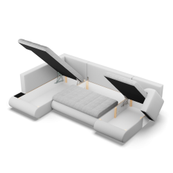 FORESTA ULO Corner Sofa, Side - LEFT, Color - GRAY + WHITE FORESTA ULO Corner Sofa, Side - LEFT, Color - GRAY + WHITE