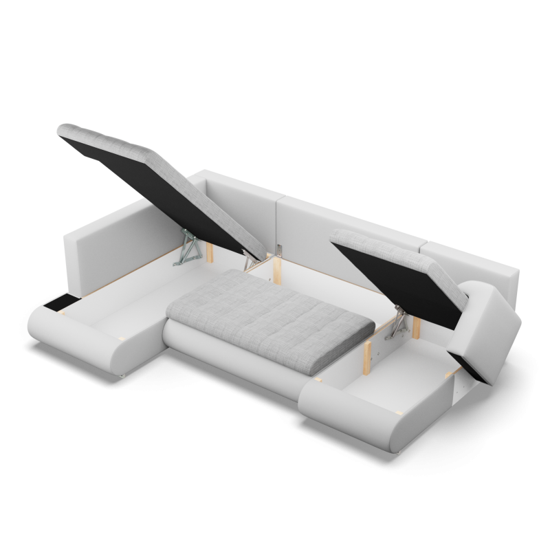 FORESTA ULO Corner Sofa, Side - LEFT, Color - GRAY + WHITE FORESTA ULO Corner Sofa, Side - LEFT, Color - GRAY + WHITE