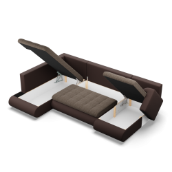 FORESTA ULO Corner Sofa, Side - LEFT, Color - BROWN + CAPPUCCINO FORESTA ULO Corner Sofa, Side - LEFT, Color - BROWN + CAPPUCCINO