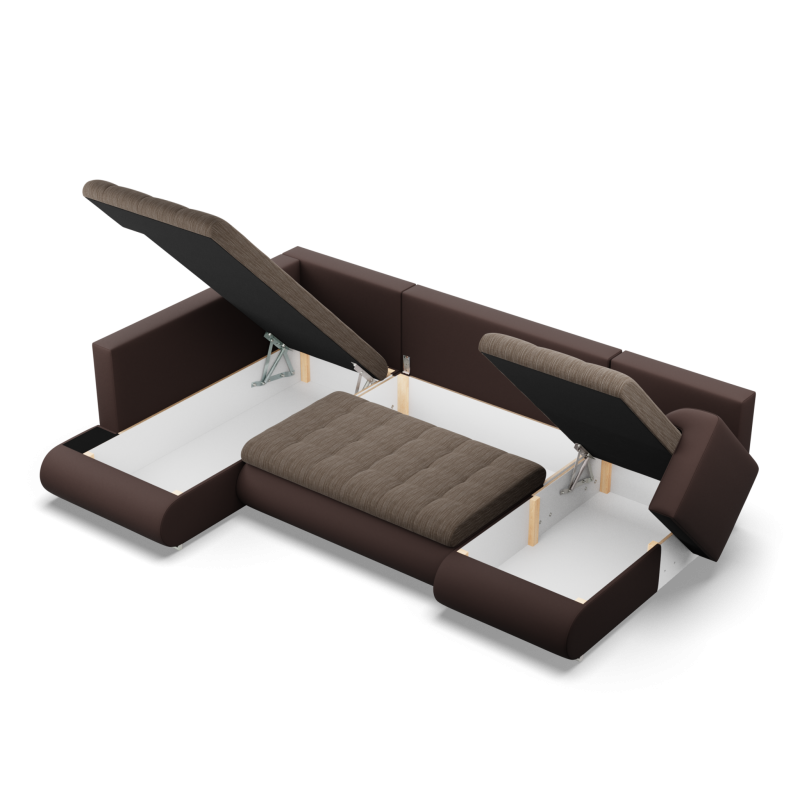 FORESTA ULO Corner Sofa, Side - LEFT, Color - BROWN + CAPPUCCINO FORESTA ULO Corner Sofa, Side - LEFT, Color - BROWN + CAPPUCCINO