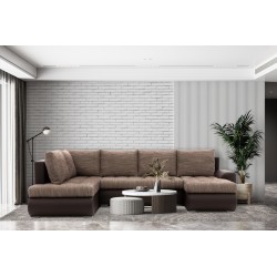 FORESTA ULO Corner Sofa, Side - LEFT, Color - BROWN + CAPPUCCINO FORESTA ULO Corner Sofa, Side - LEFT, Color - BROWN + CAPPUCCINO