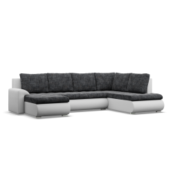 Ecksofa FORESTA ULO, Seite - RECHTS, Farbe - GRAU + WEISS