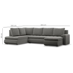 FORESTA ULO Corner Sofa, Side - LEFT, Color - GRAY + WHITE FORESTA ULO Corner Sofa, Side - LEFT, Color - GRAY + WHITE