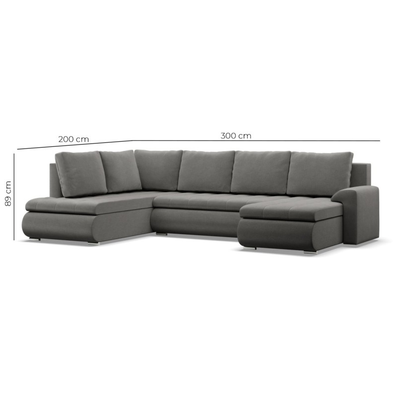 FORESTA ULO Corner Sofa, Side - LEFT, Color - GRAY + WHITE FORESTA ULO Corner Sofa, Side - LEFT, Color - GRAY + WHITE