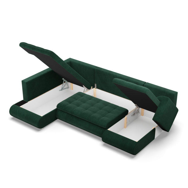 FORESTA ULO Poso Corner Sofa, Side - LEFT, Color - BOTTLE GREEN FORESTA ULO Poso Corner Sofa, Side - LEFT, Color - BOTTLE GREEN
