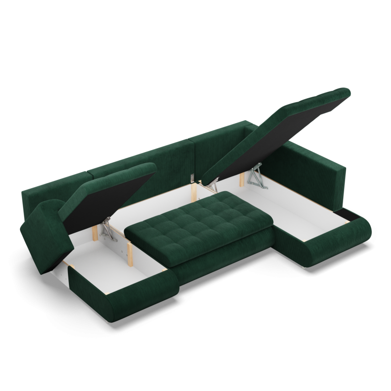 FORESTA ULO Corner Sofa, Side - RIGHT, Color - BOTTLE GREEN FORESTA ULO Corner Sofa, Side - RIGHT, Color - BOTTLE GREEN