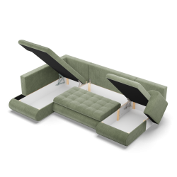 FORESTA ULO Poso Corner Sofa, Side - LEFT, Color - LIGHT GREEN FORESTA ULO Poso Corner Sofa, Side - LEFT, Color - LIGHT GREEN