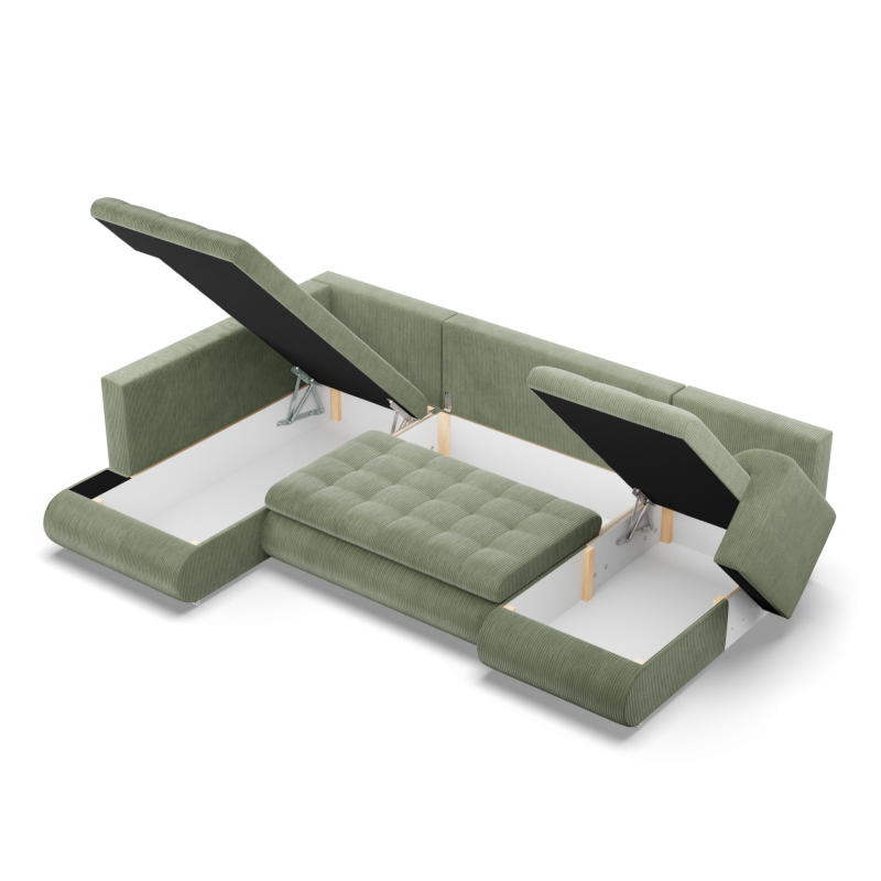 FORESTA ULO Poso Corner Sofa, Side - LEFT, Color - LIGHT GREEN FORESTA ULO Poso Corner Sofa, Side - LEFT, Color - LIGHT GREEN