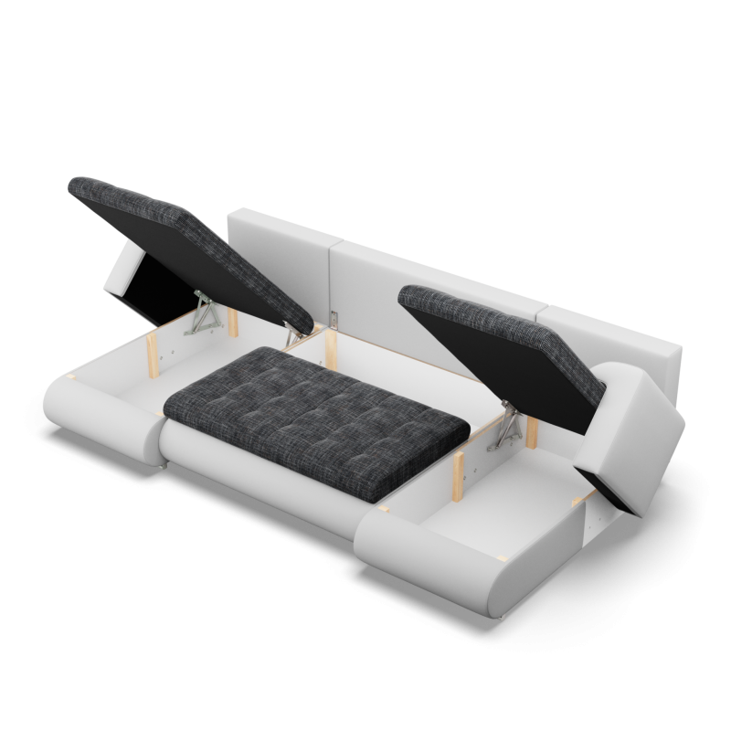 FORESTA ULL Corner Sofa, Color - GRAY + WHITE FORESTA ULL Corner Sofa, Color - GRAY + WHITE