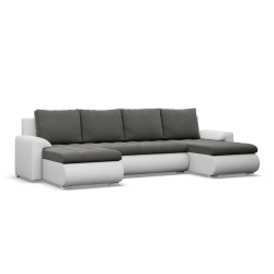 Ecksofa FORESTA ULL, Farbe - DUNKELGRAU + WEISS