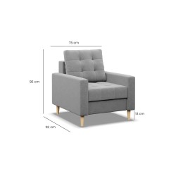 ELMA Armchair, Filling - Spring, Color - GRAY ELMA Armchair, Filling - Spring, Color - GRAY