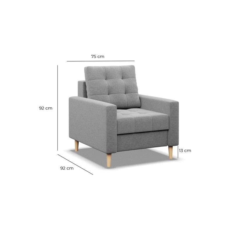 ELMA Armchair, Filling - Spring, Color - GRAY ELMA Armchair, Filling - Spring, Color - GRAY