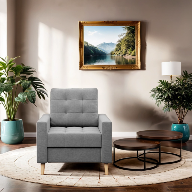 ELMA Armchair, Filling - Spring, Color - GRAY ELMA Armchair, Filling - Spring, Color - GRAY