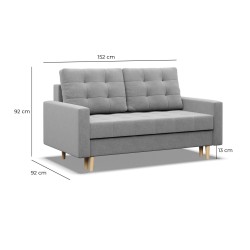 Sofa ELMA , Wypełnienie - Sprężynowe, Kolor - SZARY Sofa ELMA , Wypełnienie - Sprężynowe, Kolor - SZARY