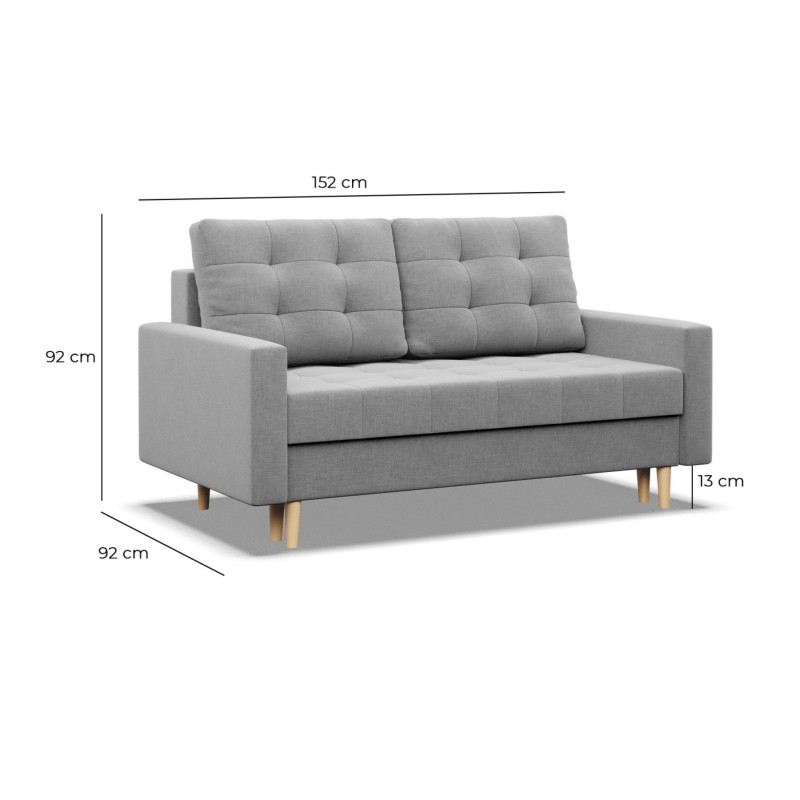 Sofa ELMA , Wypełnienie - Sprężynowe, Kolor - SZARY Sofa ELMA , Wypełnienie - Sprężynowe, Kolor - SZARY