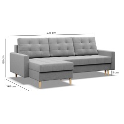 ELMA LL Corner Sofa, Filling - Foam, Color - BLACK ELMA LL Corner Sofa, Filling - Foam, Color - BLACK