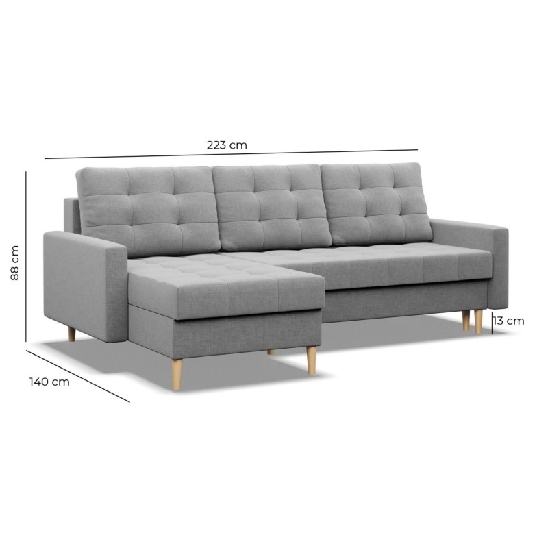 ELMA LL Corner Sofa, Filling - Foam, Color - BLACK ELMA LL Corner Sofa, Filling - Foam, Color - BLACK