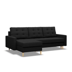 ELMA LL Corner Sofa, Filling - Foam, Color - BLACK ELMA LL Corner Sofa, Filling - Foam, Color - BLACK
