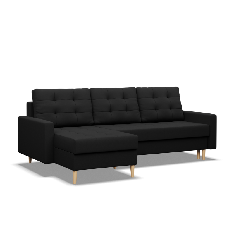ELMA LL Corner Sofa, Filling - Foam, Color - BLACK ELMA LL Corner Sofa, Filling - Foam, Color - BLACK