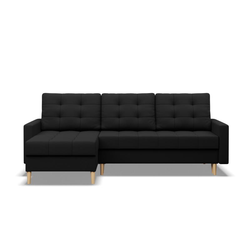 ELMA LL Corner Sofa, Filling - Foam, Color - BLACK ELMA LL Corner Sofa, Filling - Foam, Color - BLACK