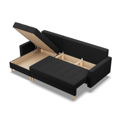 ELMA LL Corner Sofa, Filling - Foam, Color - BLACK ELMA LL Corner Sofa, Filling - Foam, Color - BLACK