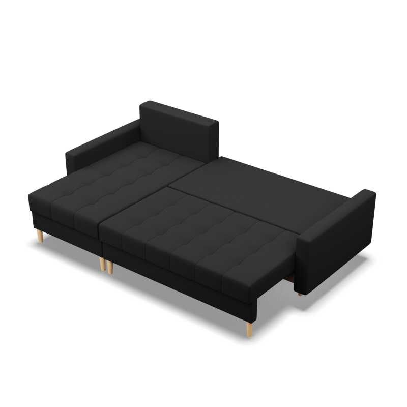 ELMA LL Corner Sofa, Filling - Foam, Color - BLACK ELMA LL Corner Sofa, Filling - Foam, Color - BLACK